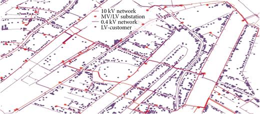 Part of LV network in the Netherlands (Nijhuis, 2017).
