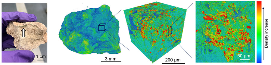 Inside gypsum.