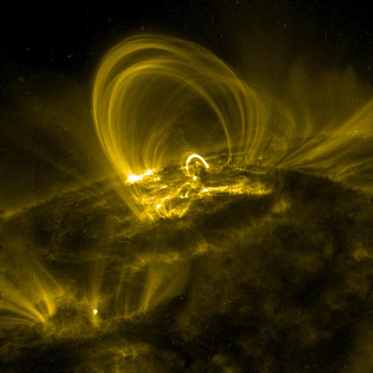 Loops of arcing plasma in the Sun's corona
