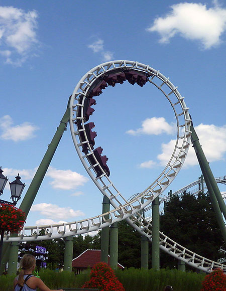 The Big Loop rollercoaster in Germany’s Heide Park.