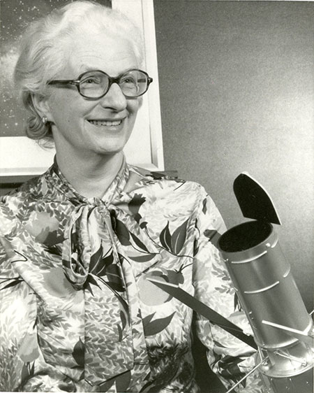 Nancy Grace Roman and telescope prototype.