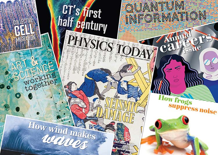 Collage of 2021 Physics Today covers.
