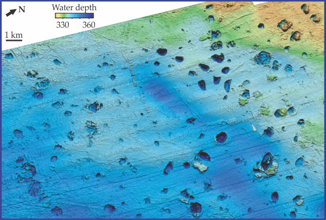 Enormous undersea craters blown out by melting methane hydrates