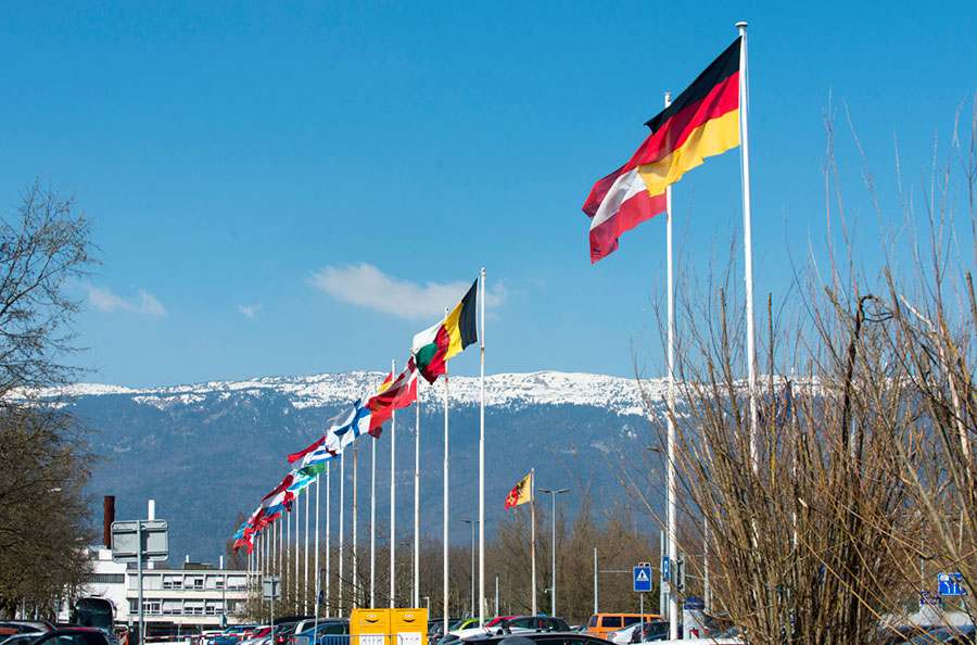 CERN nation flags.