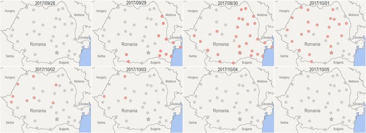 Air measurements in Romania.