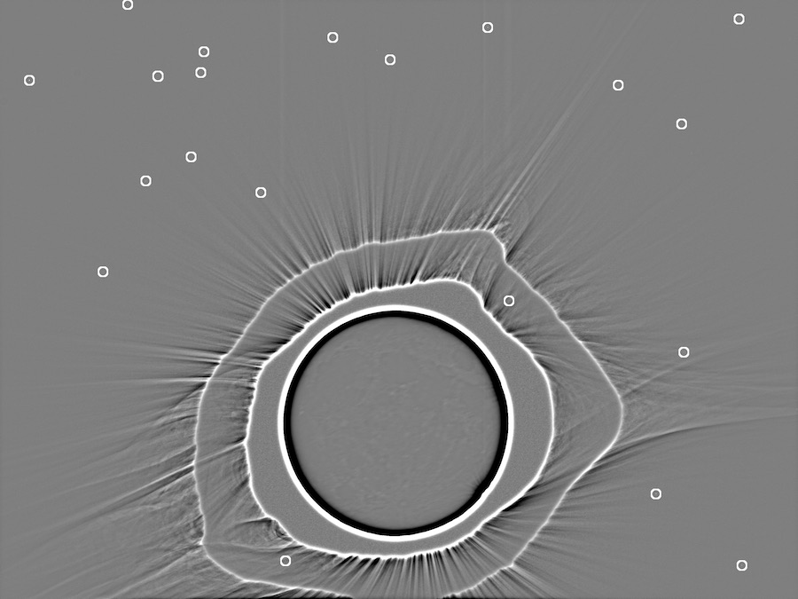 Stars tracked near the eclipsed Sun