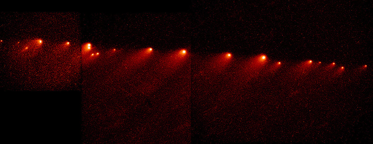 Fragments of Comet Shoemaker-Levy 9.