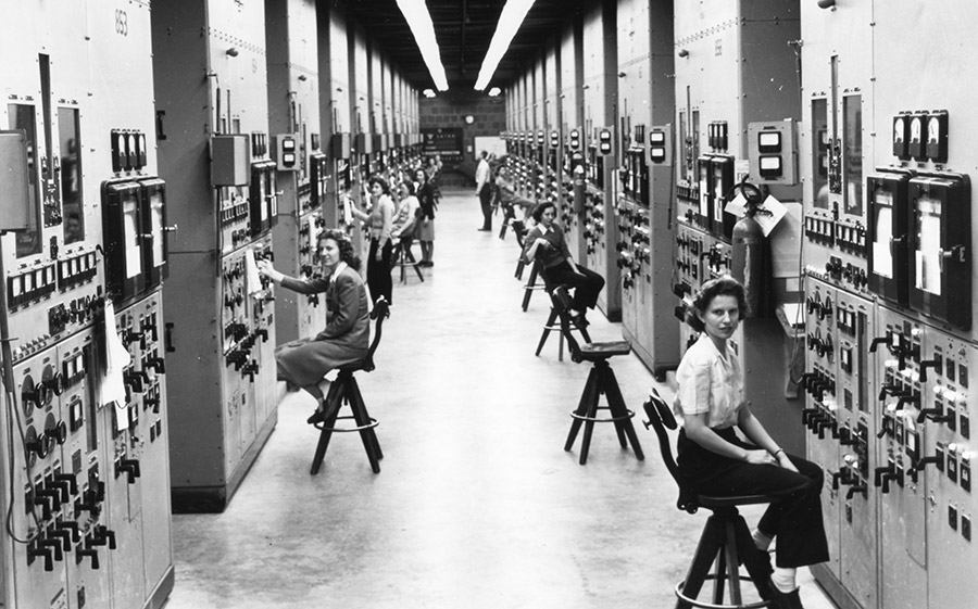 Calutron operators in Oak Ridge, Tennessee, during World War II.