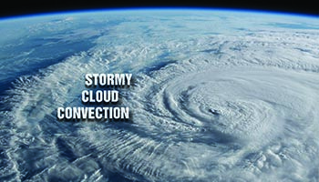 A swirling storm cloud.