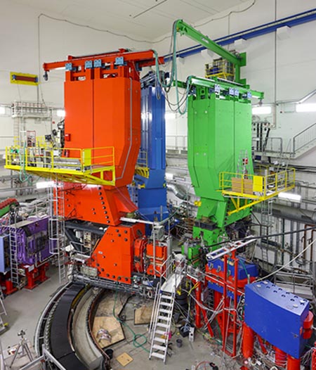 The colorful A1 spectrometers at the Mainz Microtron in Germany.