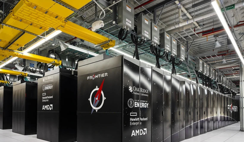 The Frontier supercomputer at Oak Ridge National Laboratory.