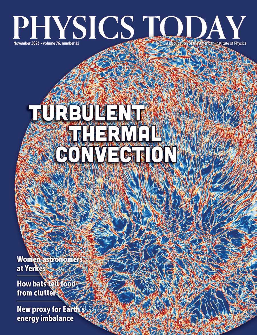 Cover of Physics Today's November 2023 issue.