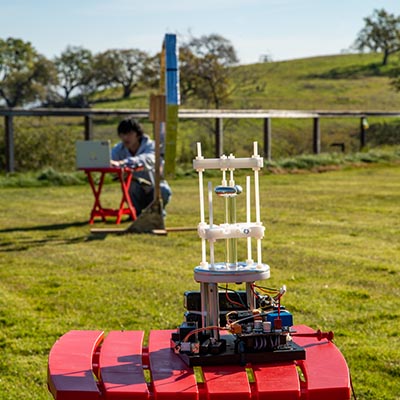 A transmitter being tested