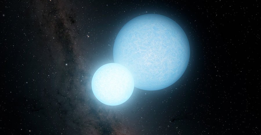 Illustration of two white dwarfs.