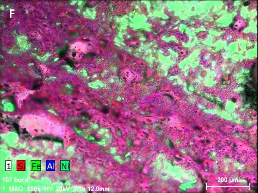 Electron-backscatter image of the asteroid surface