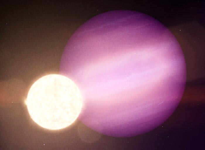 Artist's impression of a white dwarf orbited by a giant planet