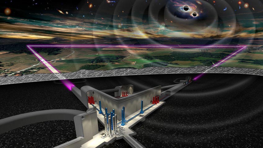 Artist's rendering of a gravitational wave detector
