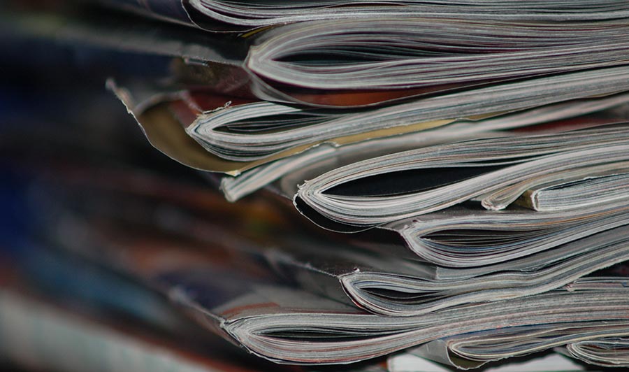 Stack of magazines
