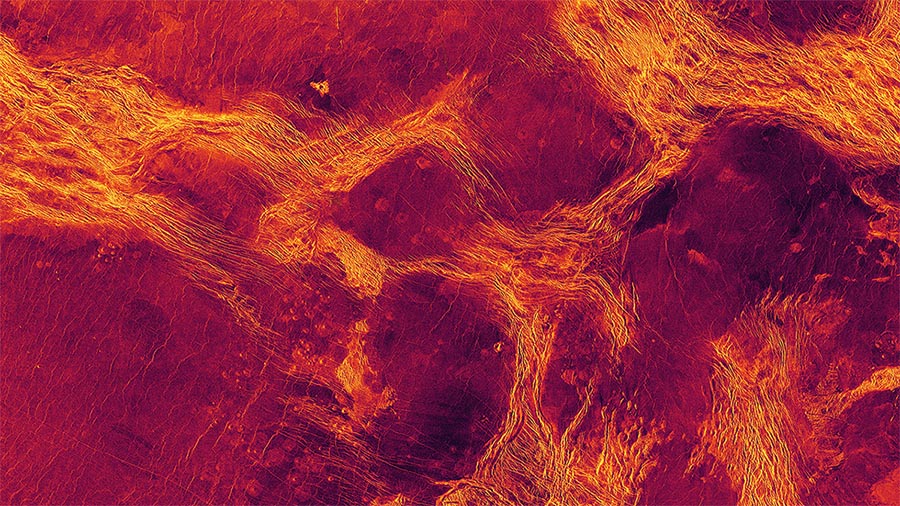 Radar image of Venus's surface