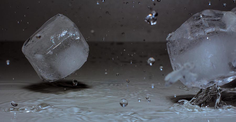 Artistic photo of water and ice