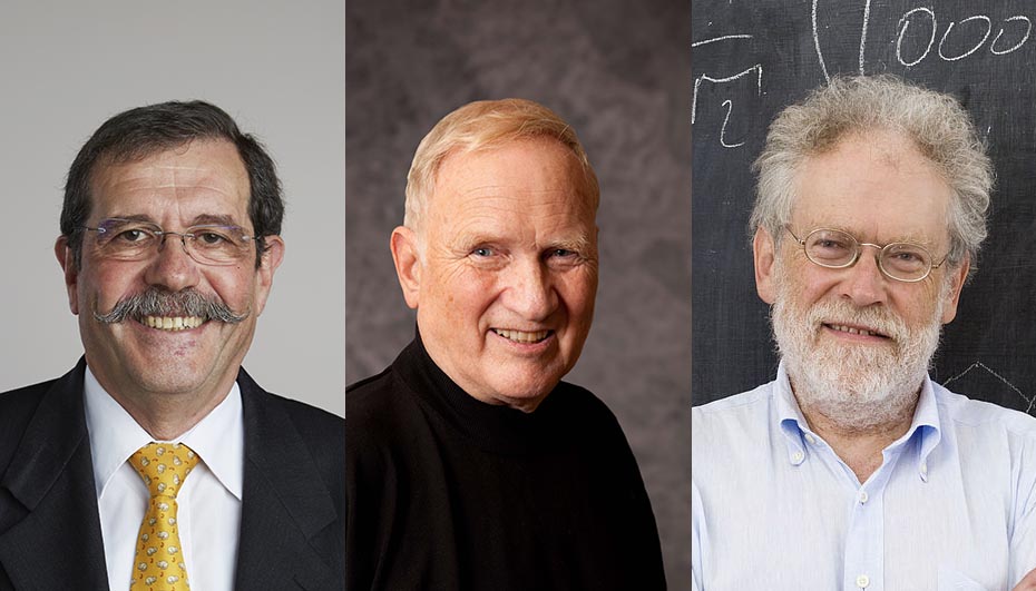 Left to right: Alain Aspect, John Clauser, and Anton Zeilinger.