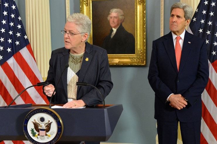 Gina McCarthy and John Kerry.
