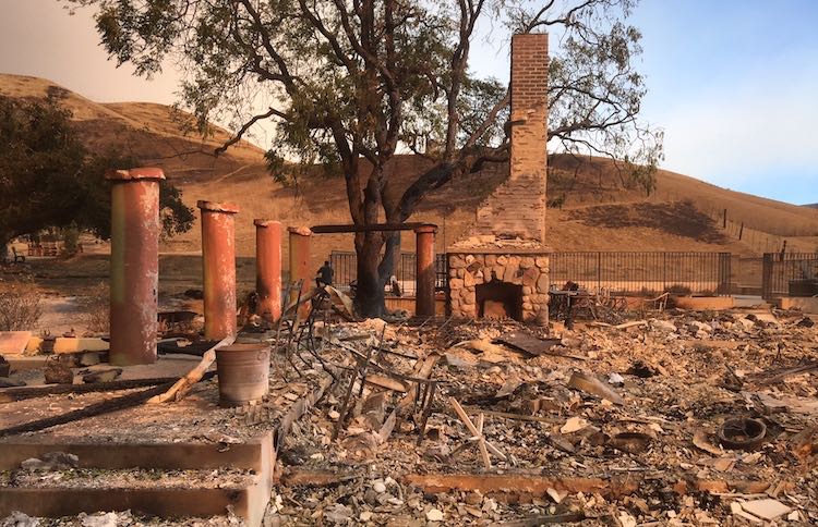 Aftermath of the 2017 Thomas fire in California