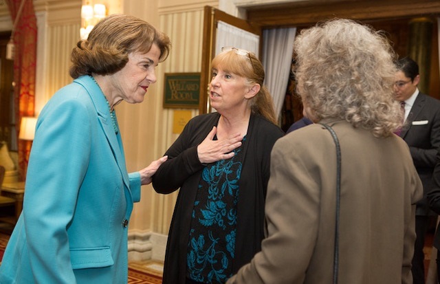 Marylia Kelley meets with Senator Dianne Feinstein.