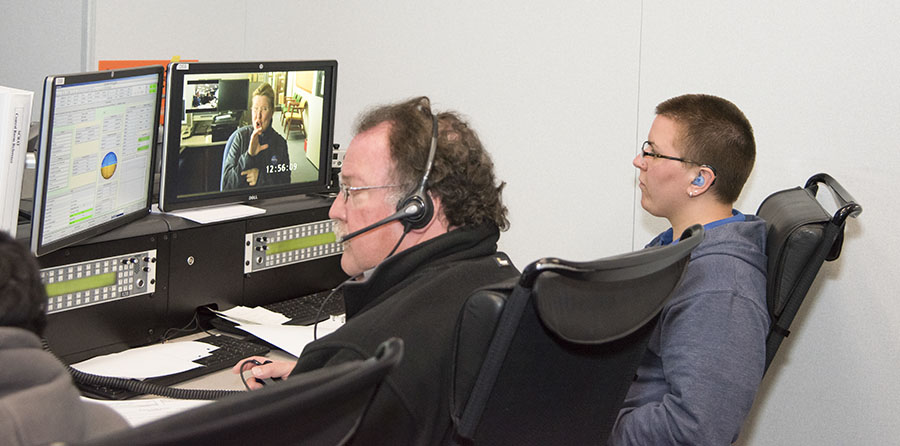 Johanna Lucht observes data from mission control at NASA’s Armstrong Flight Research Center.