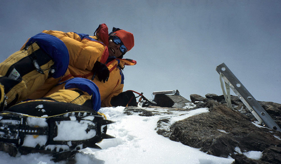 Gerlinde Kaltenbrunner on the summit of Nanga Parbat, 2003.