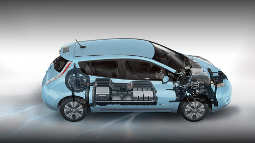 The Nissan LEAF's 24-kWh battery pack is made up of 48 modules, each of which contains four cells. CREDIT: Nissan USA
