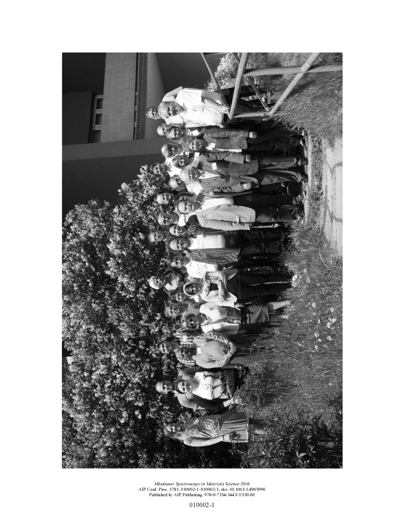 First page of Conference Photo: Mössbauer Spectroscopy in Materials Science – 2016