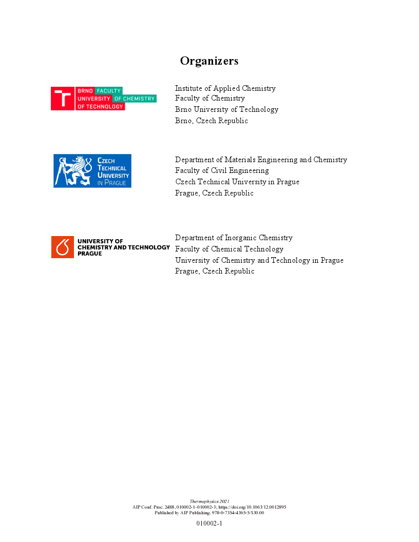 First page of Committee: 26th International Meeting of Thermophysics 2021
