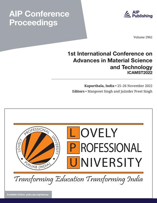 AIP Conference Proceedings Cover Image for Volume 2962, Issue 1