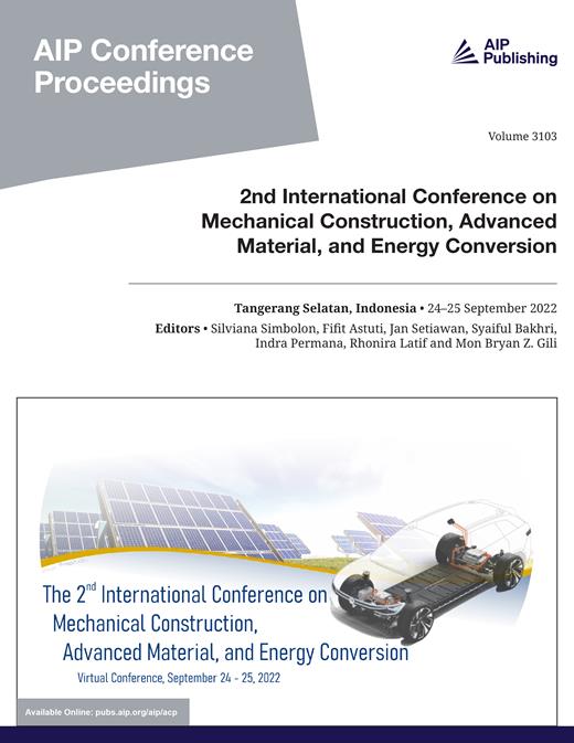 AIP Conference Proceedings Cover Image for Volume 3103, Issue 1