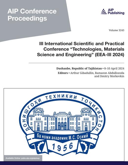 AIP Conference Proceedings Cover Image for Volume 3243, Issue 1