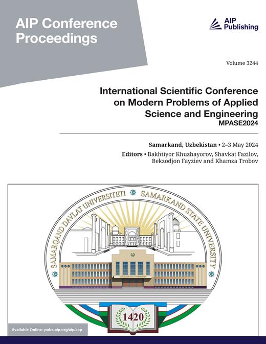 AIP Conference Proceedings Cover Image for Volume 3244, Issue 1