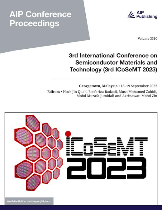AIP Conference Proceedings Cover Image for Volume 3310, Issue 1