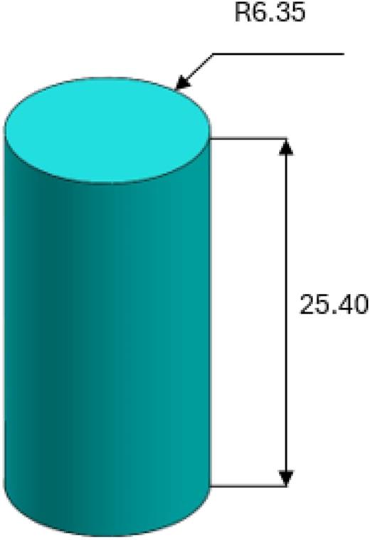 Compression test specimen (ASTM D695 standard).