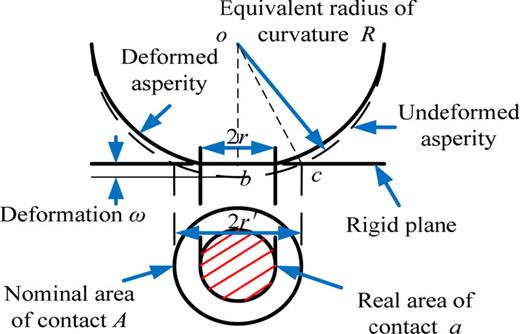 FIG. 3. Equivalent contact diagram of asperity.