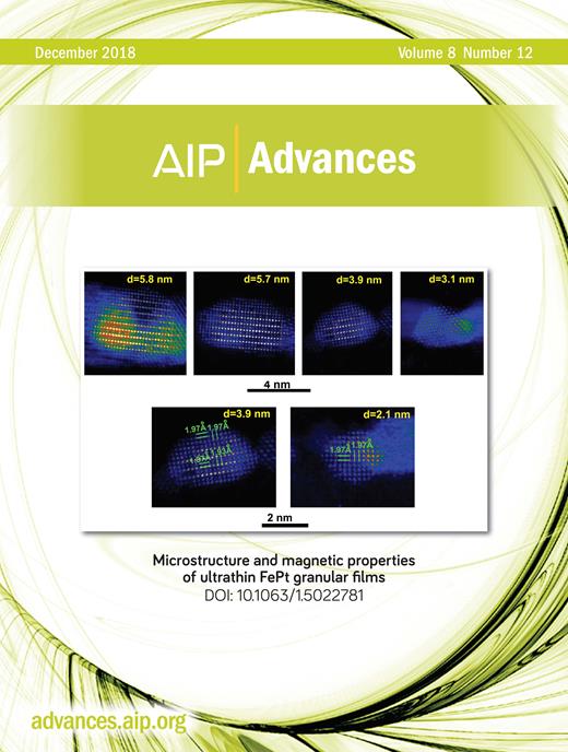 AIP Advances Cover Image for Volume 8, Issue 12