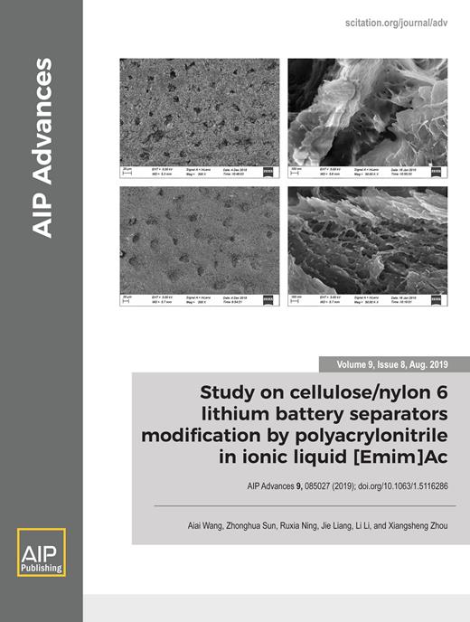 AIP Advances Cover Image for Volume 9, Issue 8
