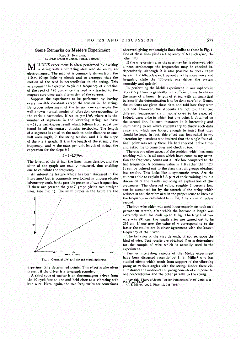 First page of Some Remarks on Melde's Experiment