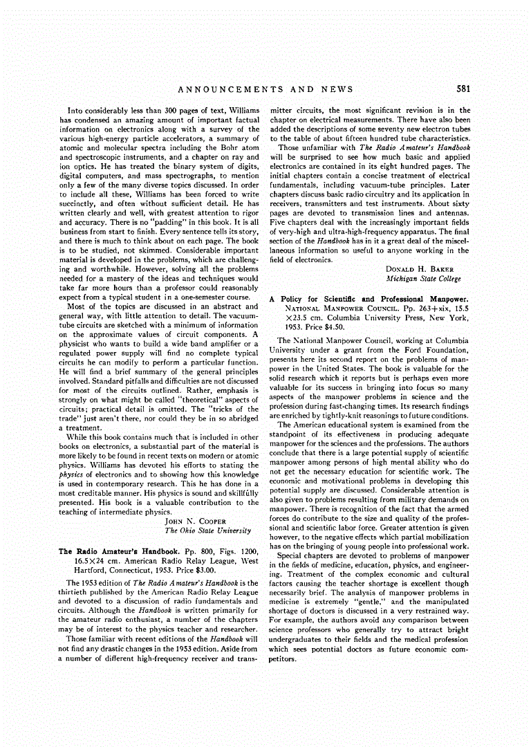 First page of A Policy for Scientific and Professional Manpower