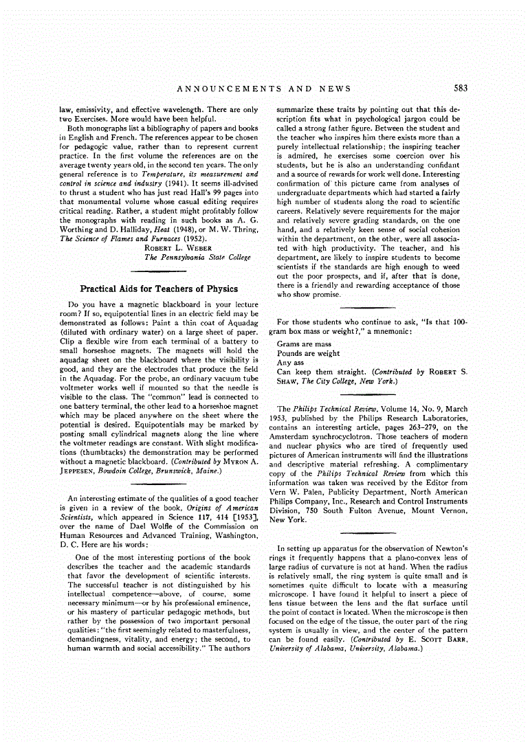 First page of Practical Aids for Teachers of Physics