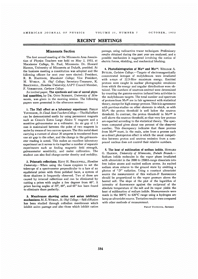 First page of Minnesota Section