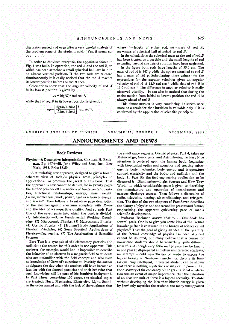 First page of Physics—A Descriptive Interpretation