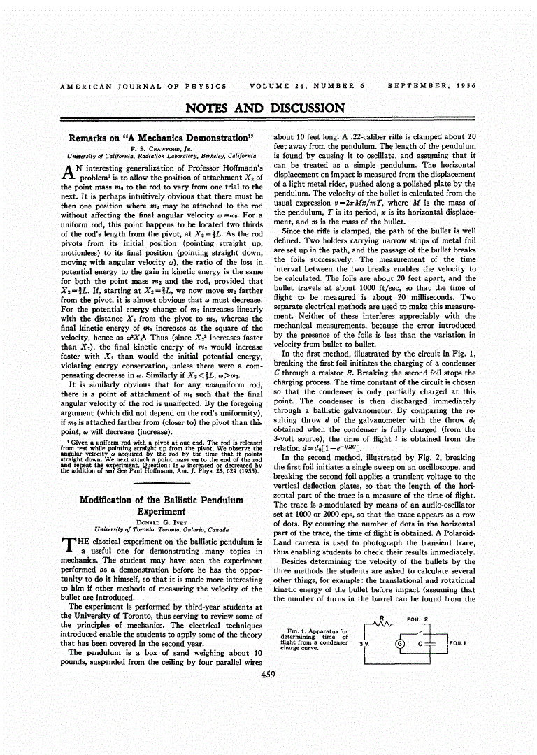 First page of Remarks on “A Mechanics Demonstration”