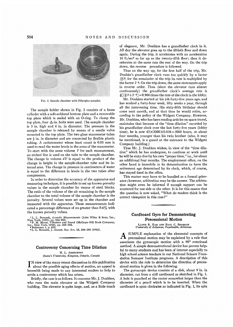 First page of Controversy Concerning Time Dilation