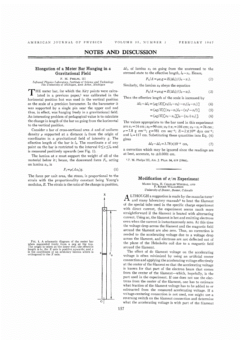 First page of Modification of <inline-formula><math overflow="scroll"><mi>e/m</mi></math></inline-formula> Experiment